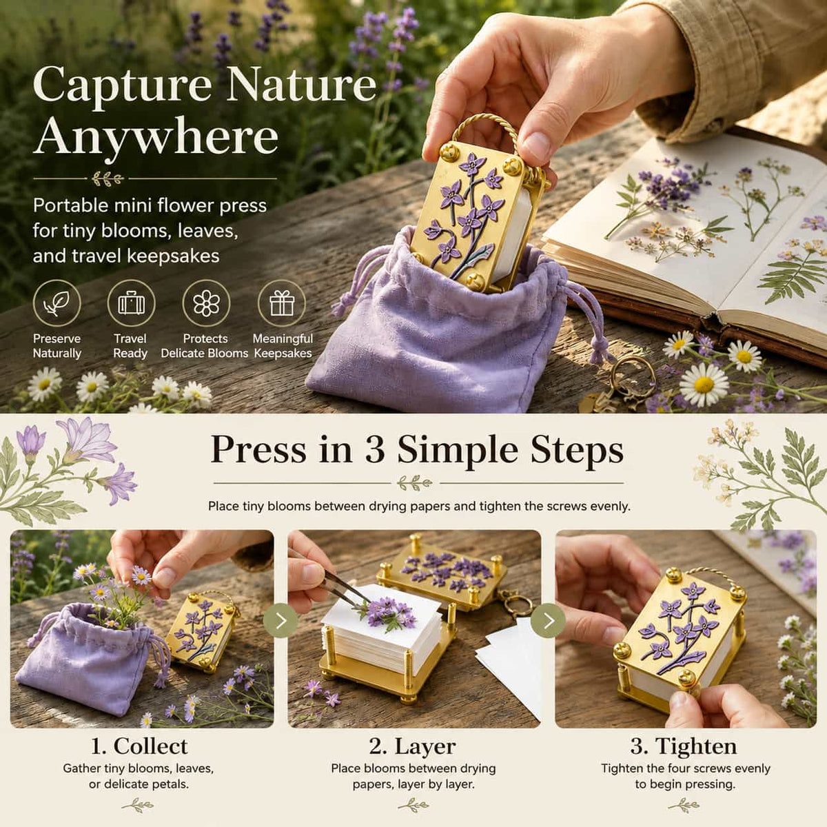 Mini Paper Embossing Kit 🌸 – 20 Specialty Sheets & Wrench