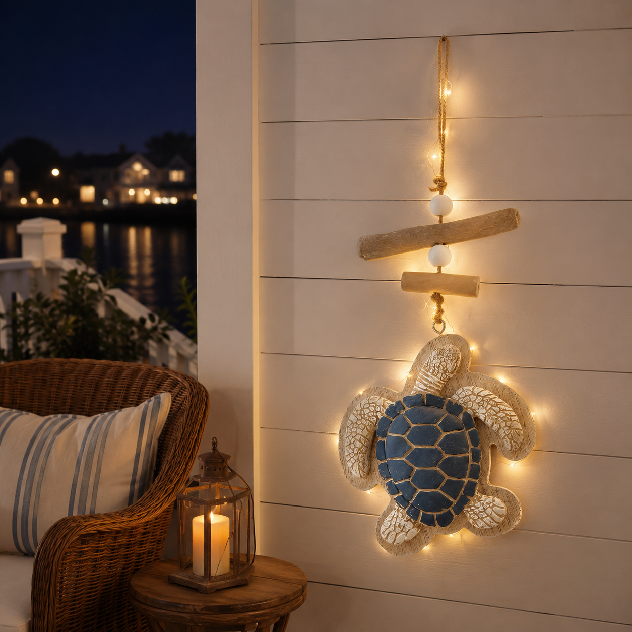 Lighted Coastal Sea Turtle Wall Decor with Remote
