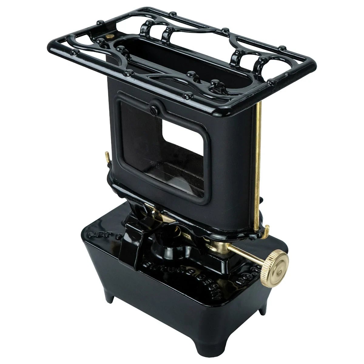 🏕️ Portable Cast Iron Camping Stove – Outdoor Cooker with Viewing Windows