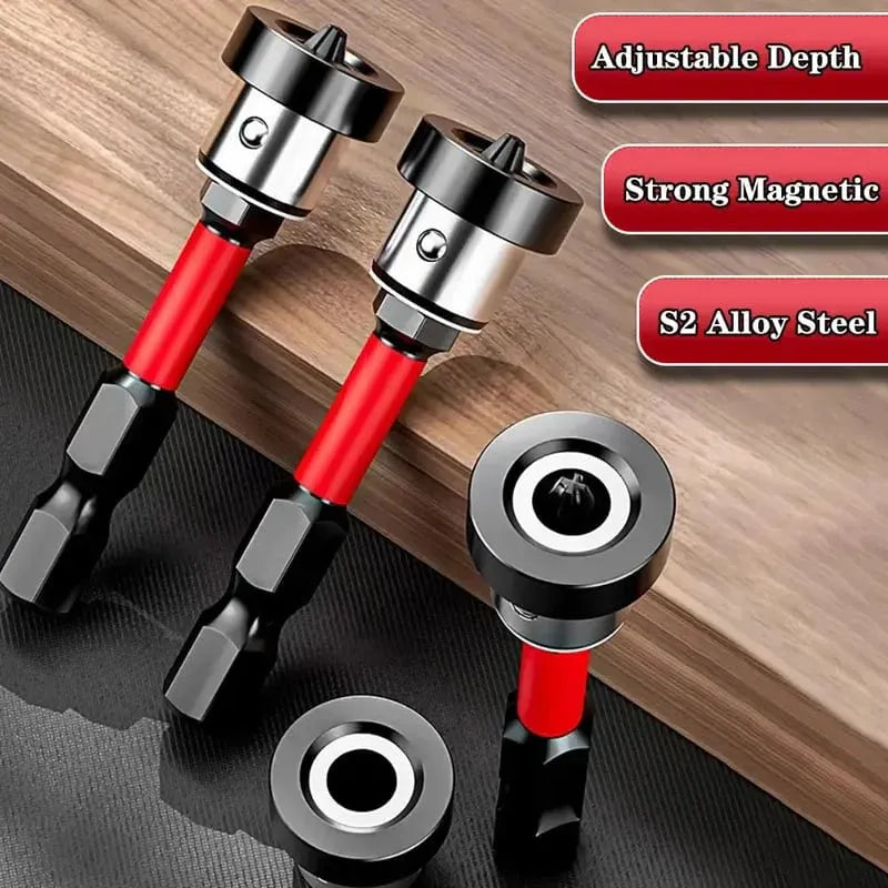 🔩 5-Pack Magnetic Drywall Screwdriver Bits – PH2 Screw Driving Attachments