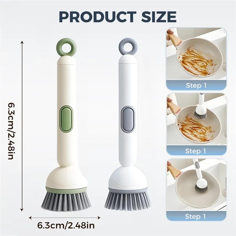 🧽✨ 6-Angle Soap Dispensing Brush – Scrub Smarter with Built-In Soap Control