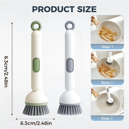 🧽✨ 6-Angle Soap Dispensing Brush – Scrub Smarter with Built-In Soap Control