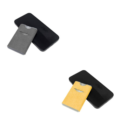 ✨ Pocket 2-in-1 Screen Cleaning Tool with Reusable Microfiber Wipe – Gray & Yellow