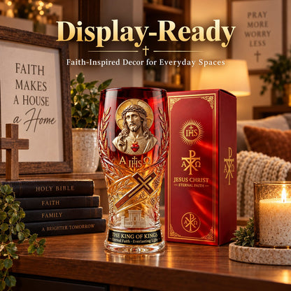 Jesus Christ King of Kings Pint Glass – 16 oz Christian Faith Drinkware & Inspirational Gift