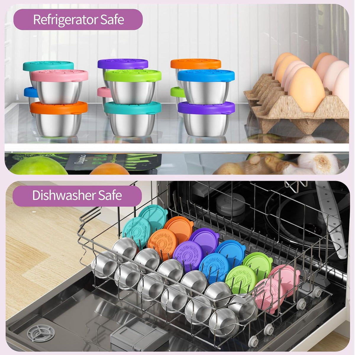 12-Piece Mini Condiment Cup Set 🥫 1.6 oz Leakproof Sauce Containers with Secure Lids for Lunches, Dips & Dressings