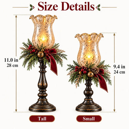 Vintage Mercury Glass Christmas Candle Lamp