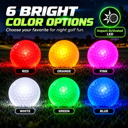 Light-Up Golf Ball ⛳ – Impact-Activated 6-Color LED Design for Nighttime Practice