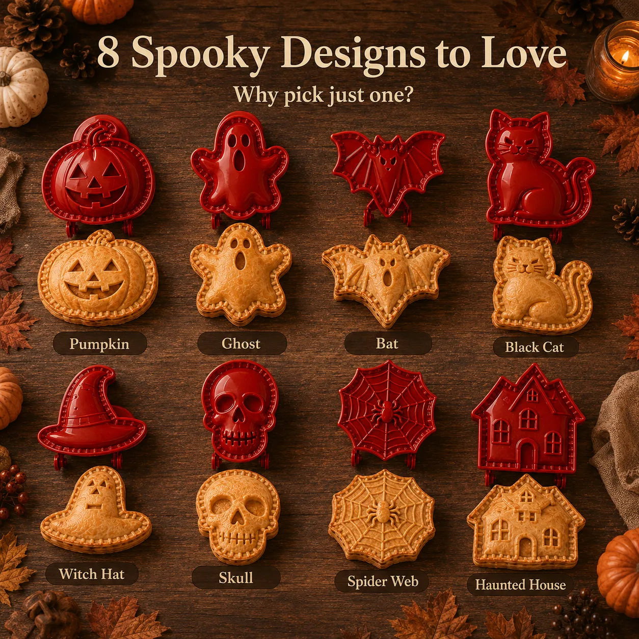 🎃 8-Piece Halloween Mini Hand Pie Mold Set✈️