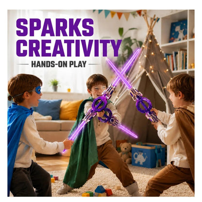 Retractable LED Light-Up Sword ⚔️ – Glowing Toy Saber for Play & Costumes