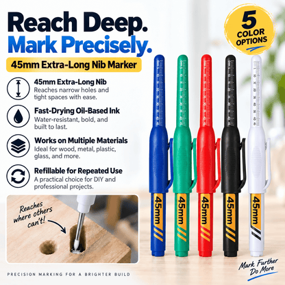 Deep-Hole Precision Marker ✍️ – 45mm Long-Reach Marking Tool | Special Sale