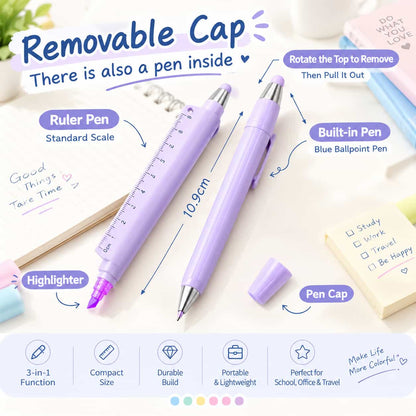 5-in-1 Precision Pen ✍️ – 0.5mm Writing Tool with Ruler & Stylus Features