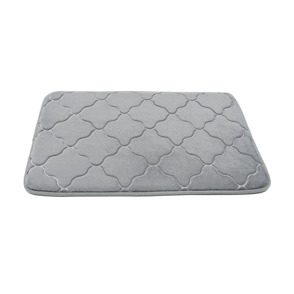 🛁 Cobblestone-Textured Bath Mat – Soft Bathroom Rug, Gray 40×60cm