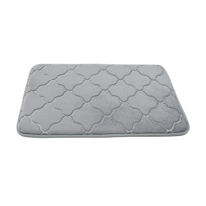 🛁 Cobblestone-Textured Bath Mat – Soft Bathroom Rug, Gray 40×60cm