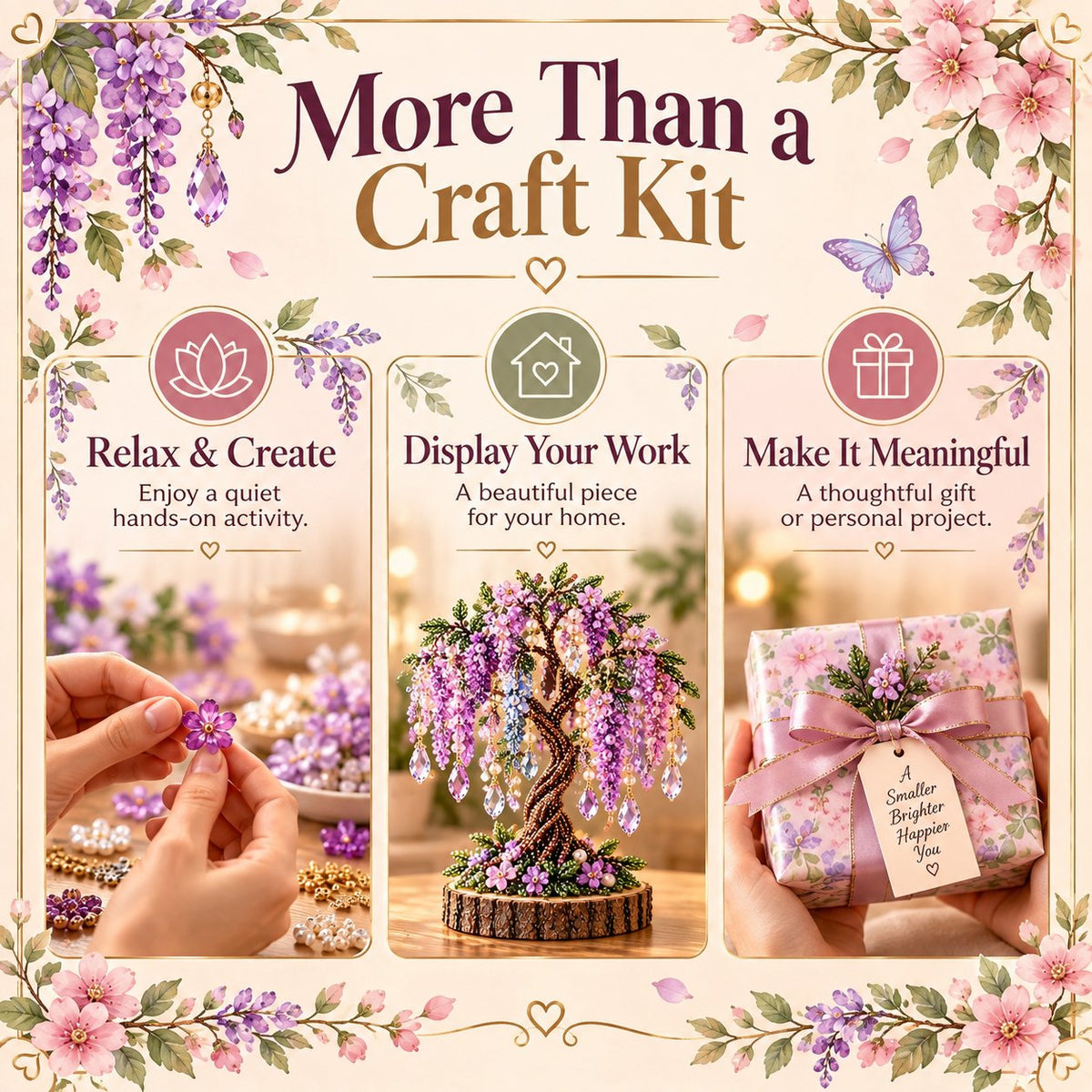 💎🌳 DIY Beaded Gem Tree Kit – Create Your Own Sparkling Crystal Tree Decor