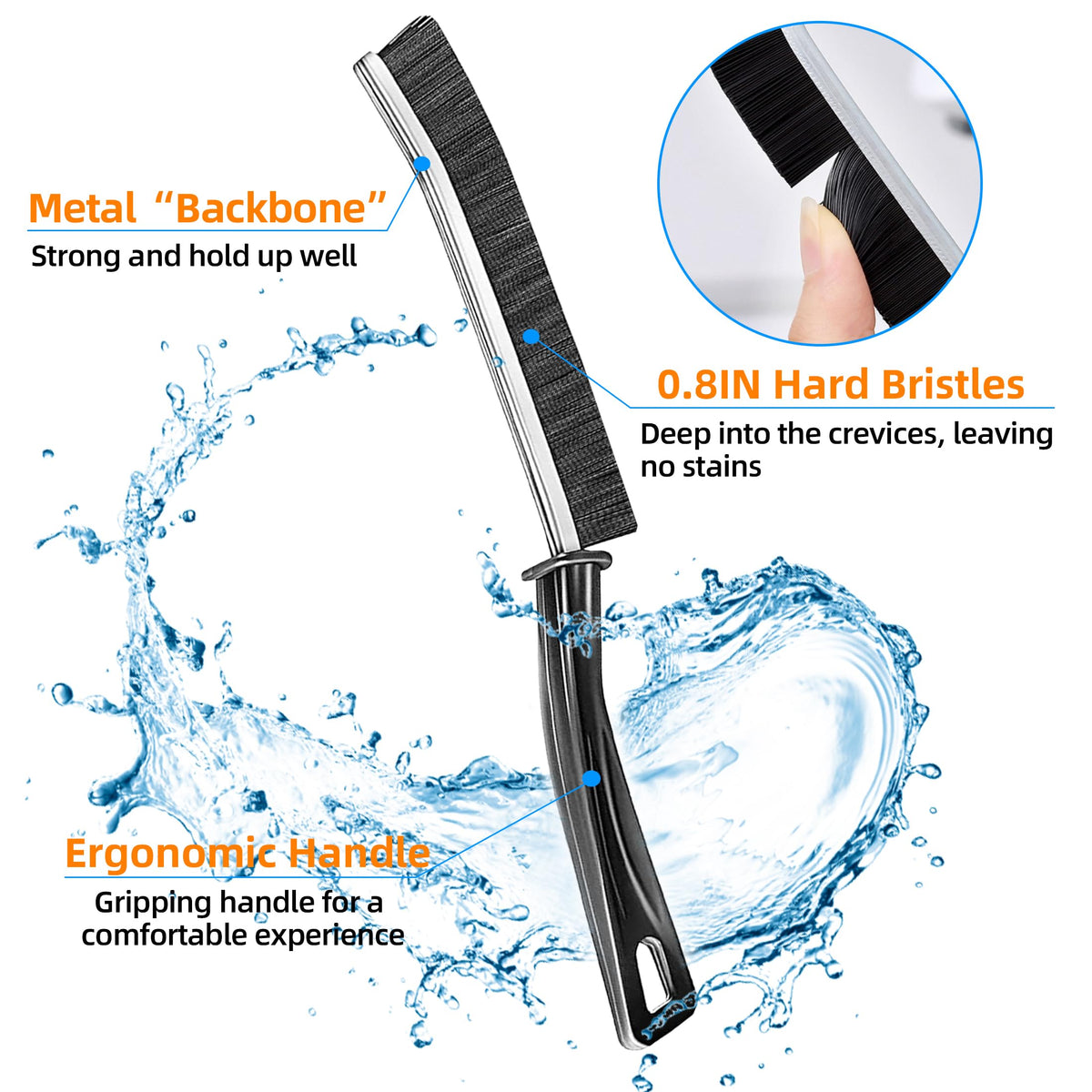 Deep-Clean Grout Brush 🧽 – Stiff Bristles for Narrow Gaps