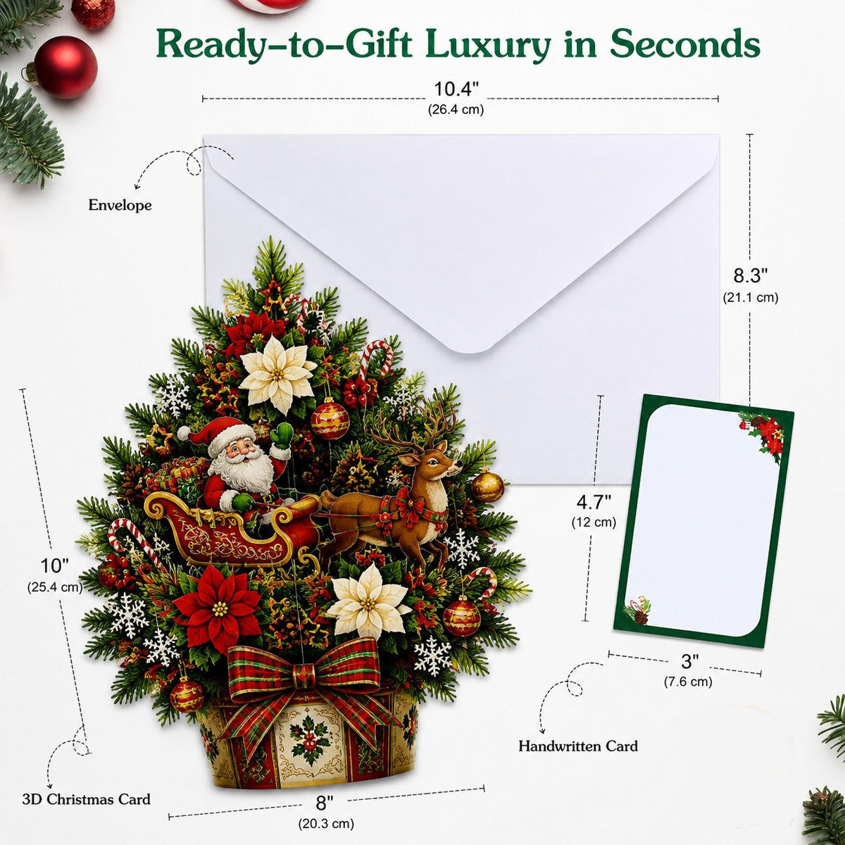 💯🌲 Pop-Up 3D Christmas Tree Card ✨ Turns Into Freestanding Festive Table Decor