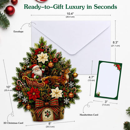 💯🌲 Pop-Up 3D Christmas Tree Card ✨ Turns Into Freestanding Festive Table Decor
