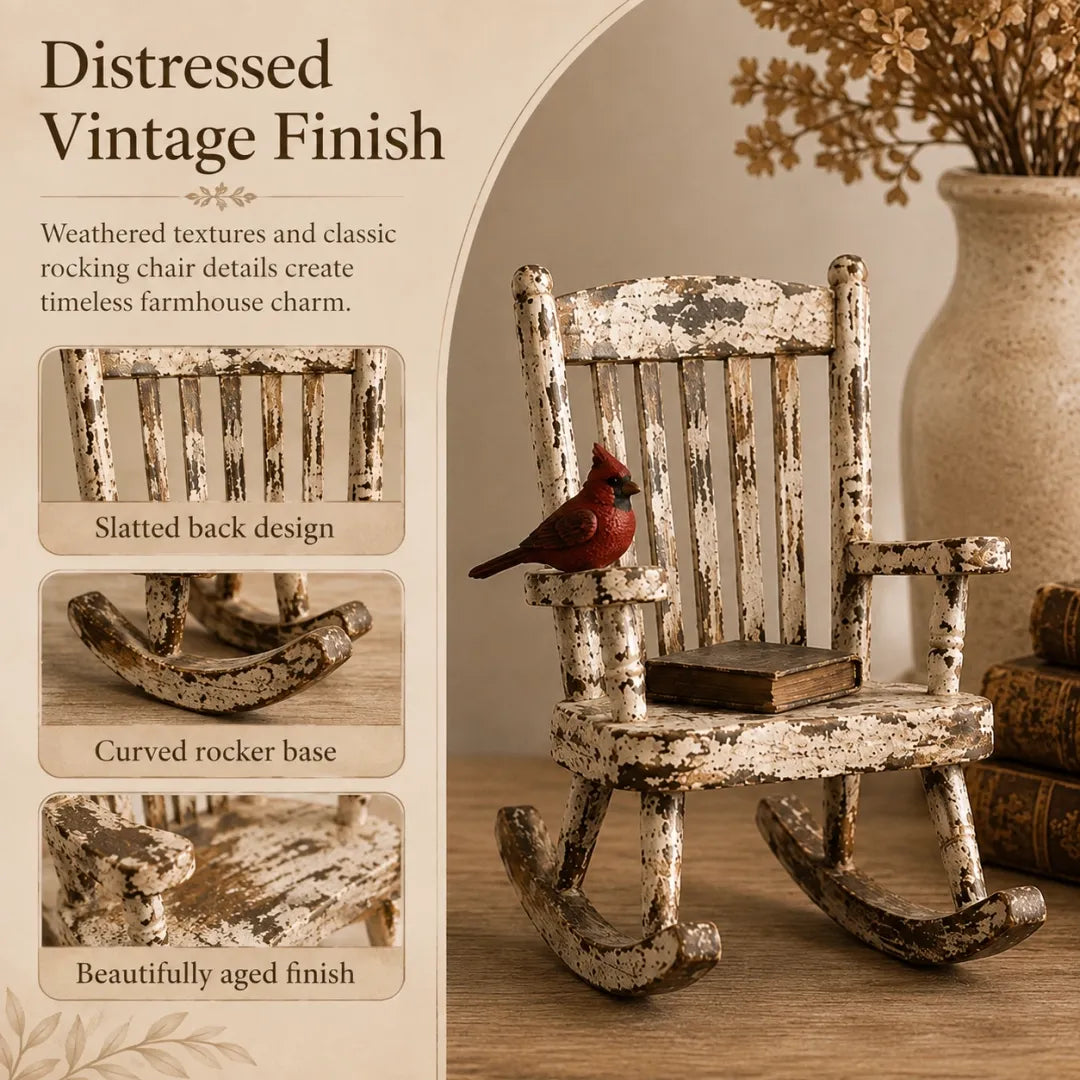 Rustic Cardinal Rocking Chair Decor