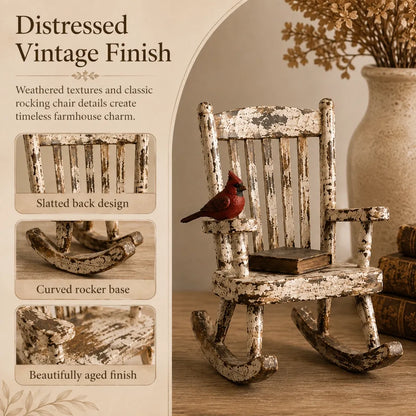 Rustic Cardinal Rocking Chair Decor