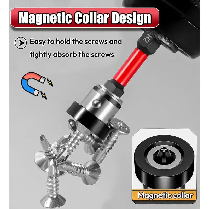 🔩 5-Pack PH2 Magnetic Drywall Screw Setter Bits with Depth Control Stop