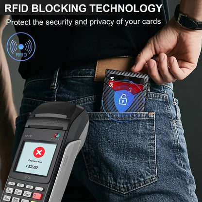⚡ Men's Slim RFID-Blocking Pop-Up Bifold Wallet with Quick-Access Card Holder