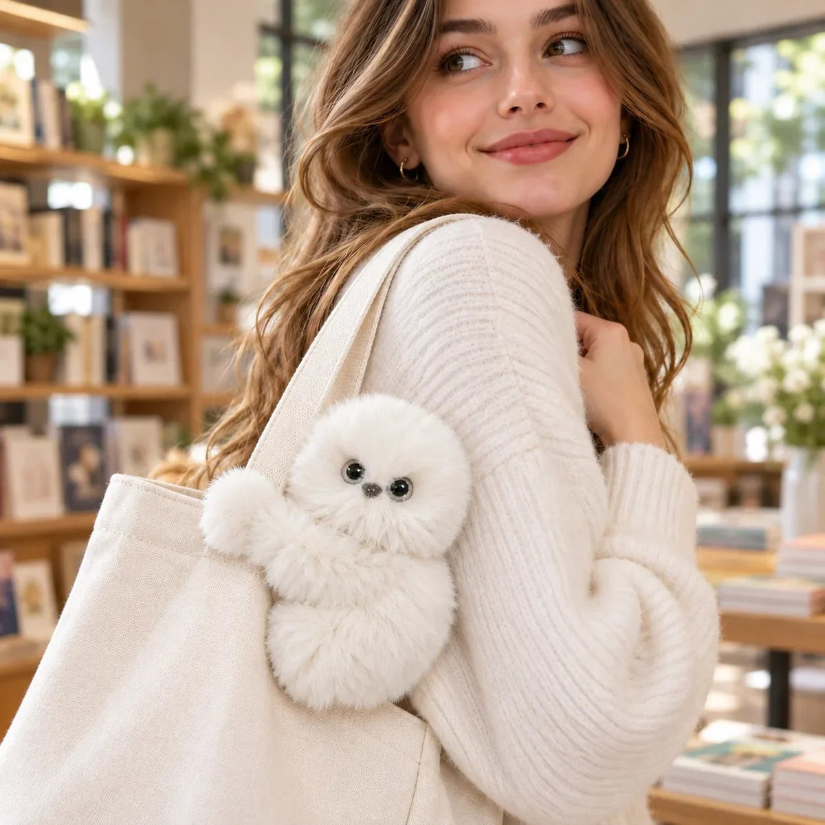 🧸Interaktiver, flauschiger Taschenanhänger – niedlicher Plüschbegleiter, der alle Blicke auf sich zieht