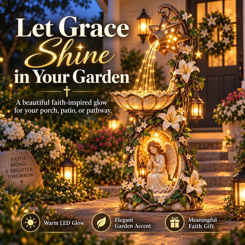 👼 Angel Starlight Garden Fountain | Lighted Faith-Inspired Outdoor Decor