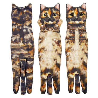 🐈 Ginger Cat Hand Towel – Funny Christmas Bathroom Accent