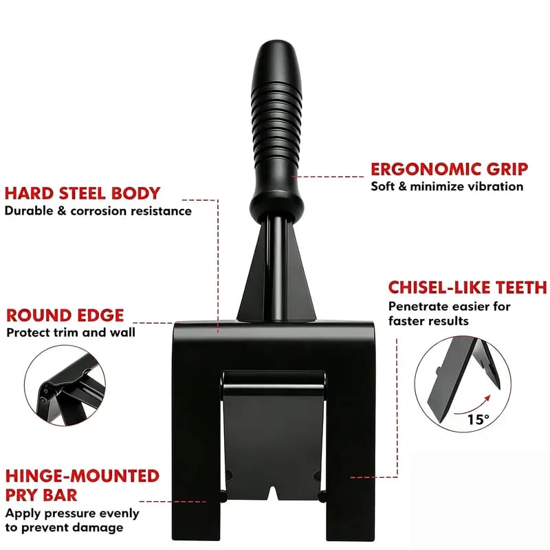 💯🛠️ Heavy Duty Trim Puller Tool, Baseboard & Molding Removal Pry Bar