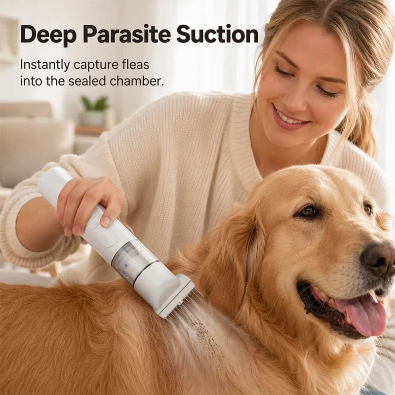 🐾 FurEase Electric Pet Grooming Comb with Built-In Suction – Gentle Detangling & Mess-Free Deshedding