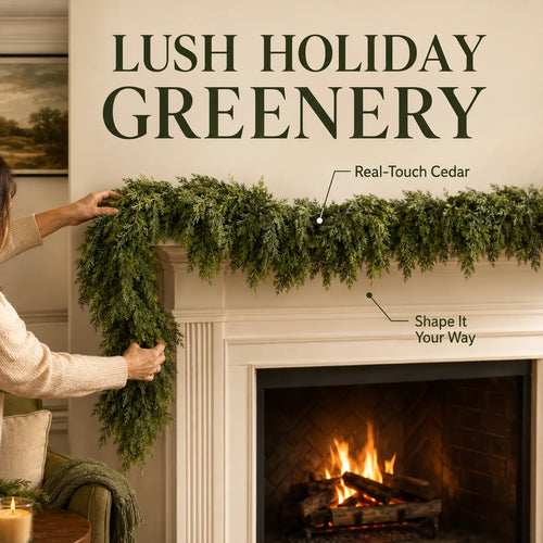 🌲Lifelike Cedar Evergreen Holiday Garland