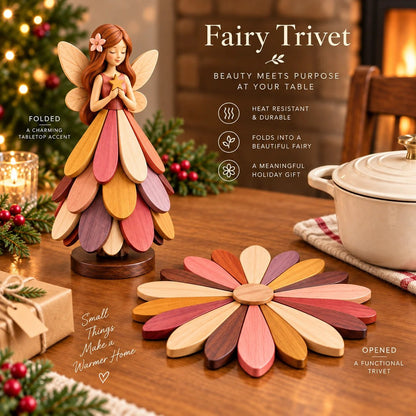 🔥 Last Day 50% OFF-🧚 Fairy Bloom Trivet – Folding Fairy Décor & Heat-Resistant Table Protector