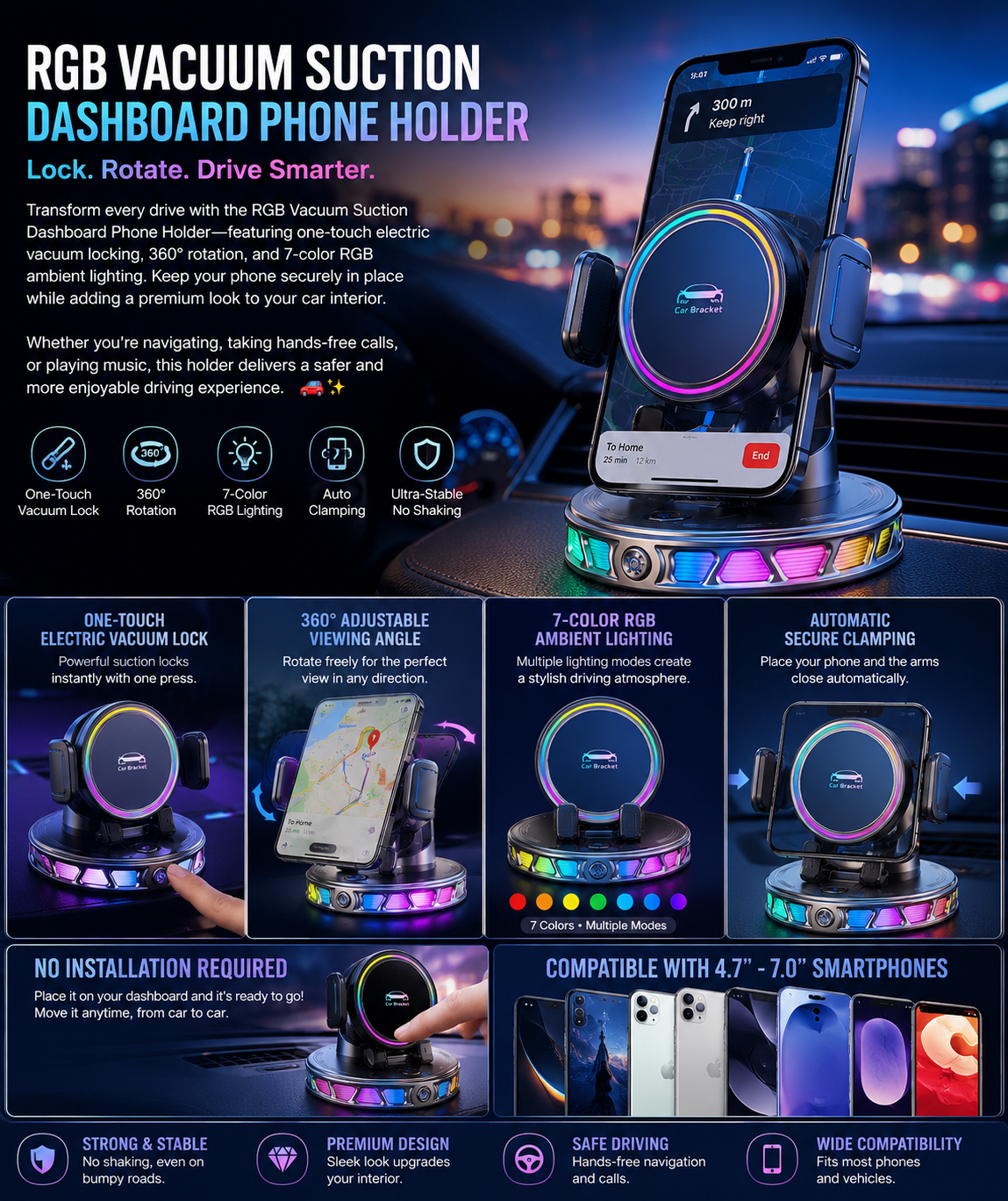 📱⚡ Car Wireless Charging Mount – Secure Your Phone & Charge on the Go