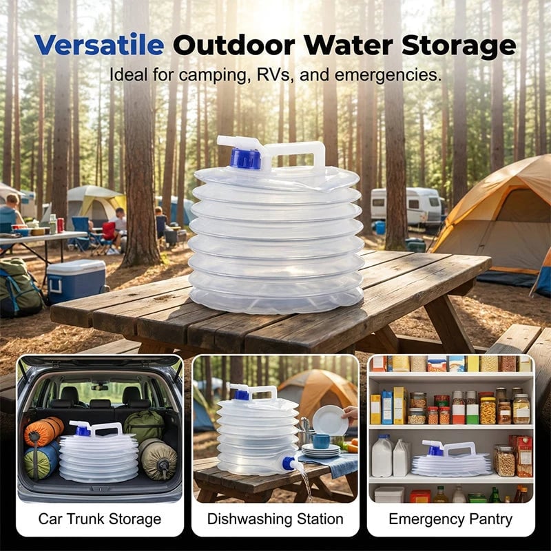 💧🏕️ Collapsible Water Container with Spigot – Easy Storage, Ready When You Need It