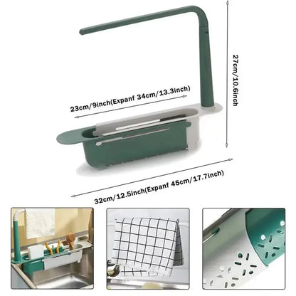 Expandable Heavy-Duty Sink Caddy – Adjustable PP Storage Rack 🧽