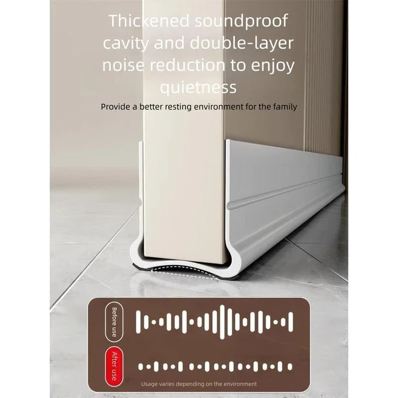 🚪 Triple-Seal Door Draft Stopper – Self-Adhesive Noise & Bug Barrier