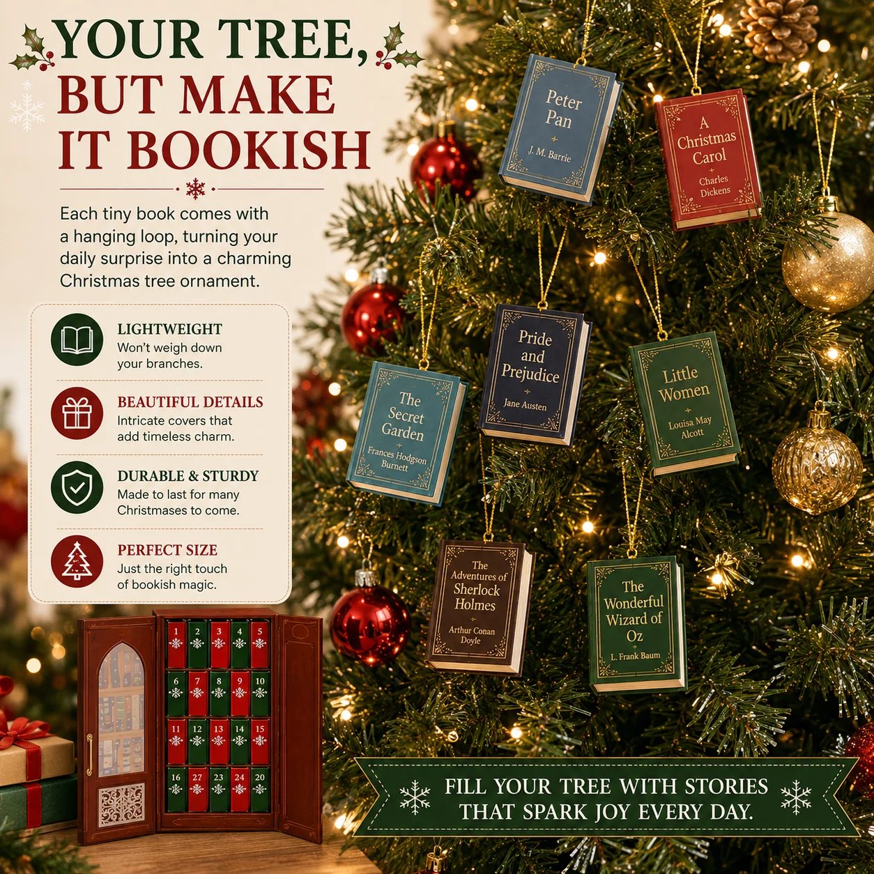 📚 25-Day Mini Book Advent Calendar – 🎁 ❤️ A Book Lover's Christmas Countdown(📦Buy 2 Free Shipping)