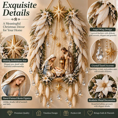 ✝️ Angel Wings of Faith – Lighted Nativity Christmas Decor