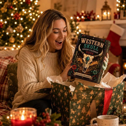 CHRISTMAS KICKOFF: 49% OFF – 2026 Western Skull Christmas Advent Calendar – 24 Unique Cowgirl & Cowboy Skull Ornaments, Acrylic Charms Blind Box