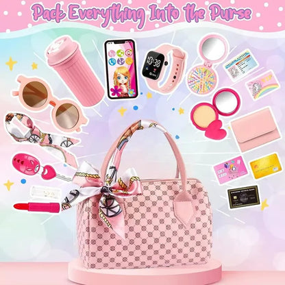 Realistic Girl Handbag Toy Set, Colorful Pretend Play Accessories