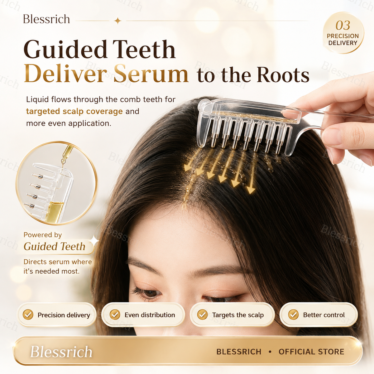 Scalp Serum Distribution Comb 💆‍♀️ – Easy Root Application with Less Mess