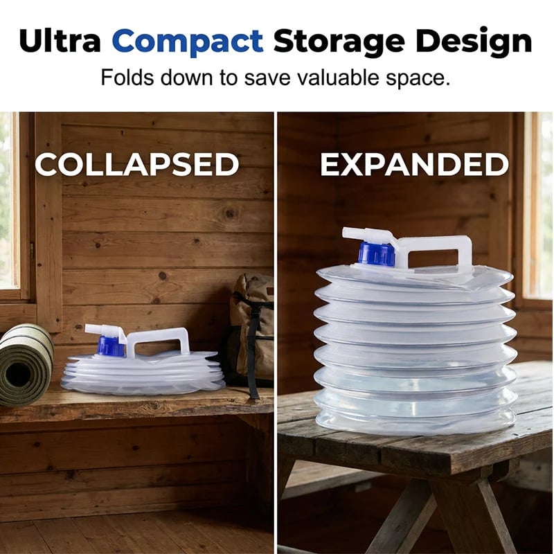 💧🏕️ Collapsible Water Container with Spigot – Easy Storage, Ready When You Need It