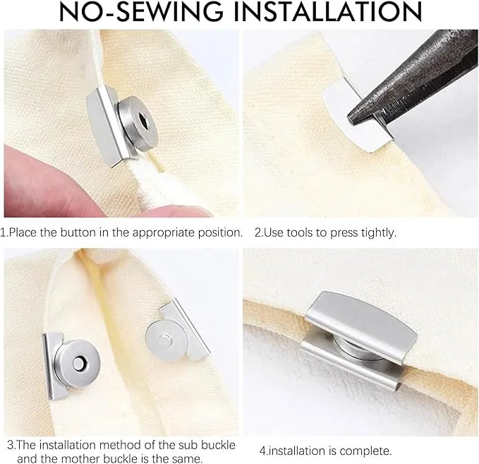 Invisible Magnetic Bag Clasps 🧲 – 8-Pair DIY Sewing Fasteners