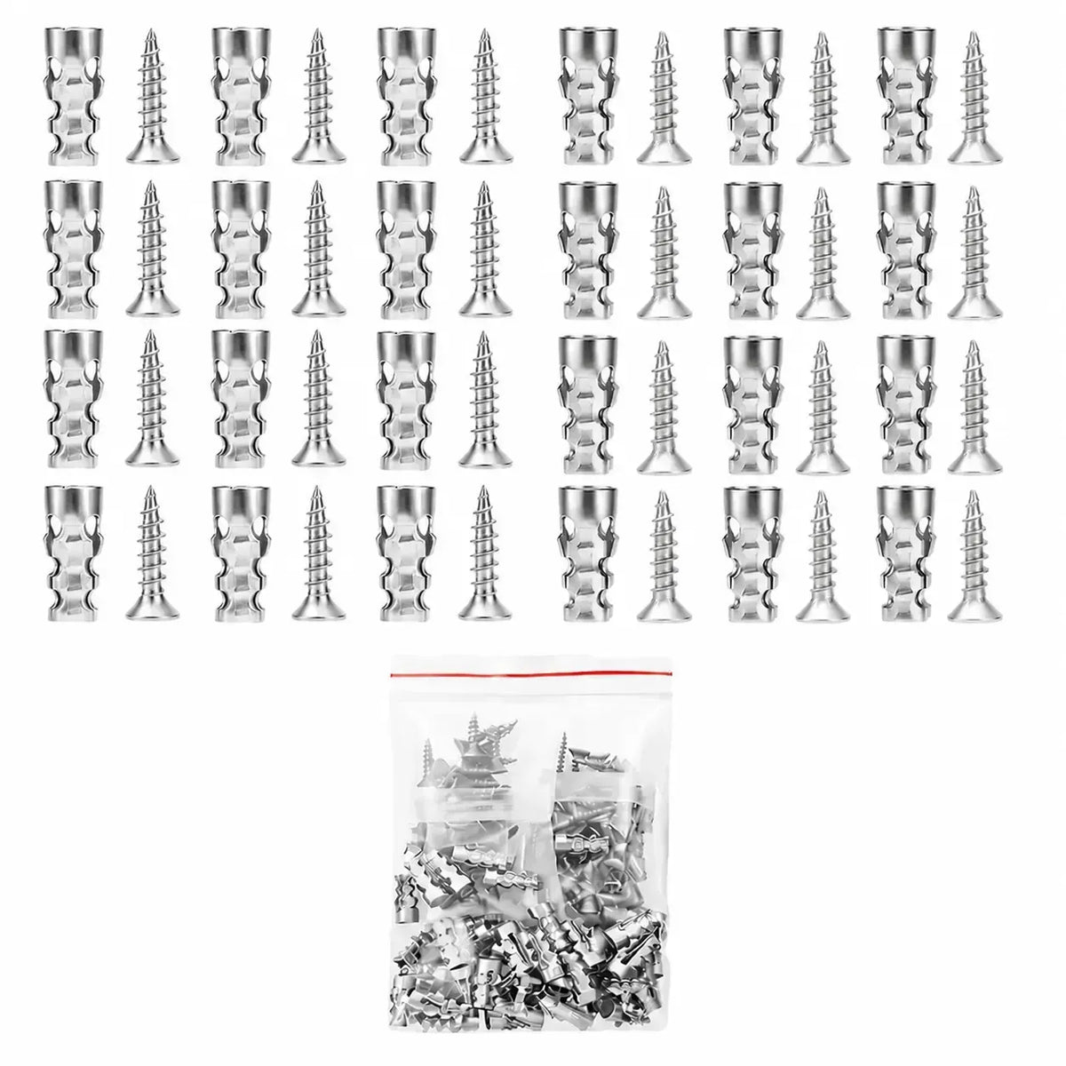 60-Piece Door Hinge Repair Kit 🔩 – 6×14mm Screws & Anchors