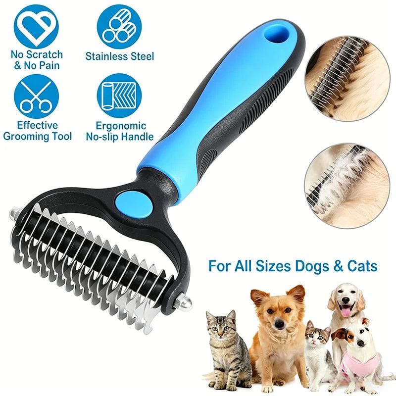 🐾 Professional Deshedding Tool for Dogs & Cats – Gentle Grooming for Loose Fur