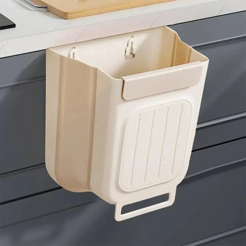 🗑️ Hanging Collapsible Trash Can – Space-Saving Bin for Kitchen & Cabinets