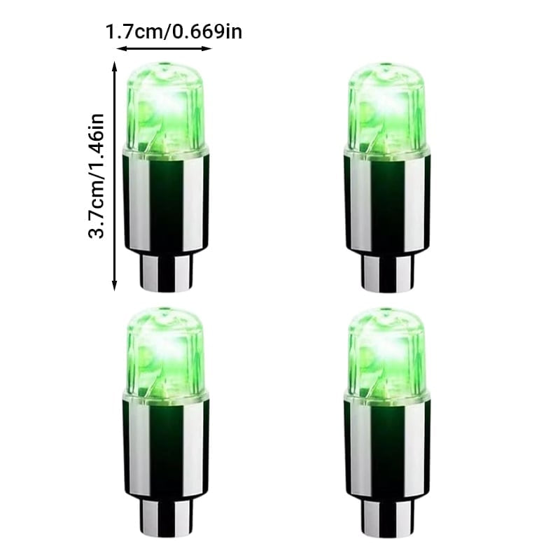 🚗💡 Waterproof LED Tire Valve Cap Lights – Light Up Your Wheels After Dark