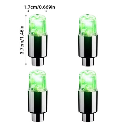 🚗💡 Waterproof LED Tire Valve Cap Lights – Light Up Your Wheels After Dark