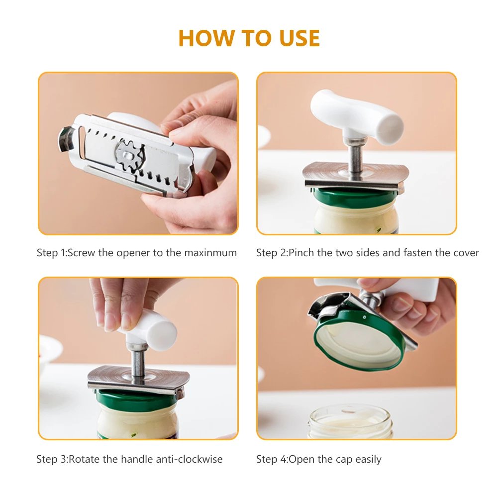 🥫🔧 Stainless Steel Jar Opener & Bottle Lid Remover – Better Grip, Easier Opening