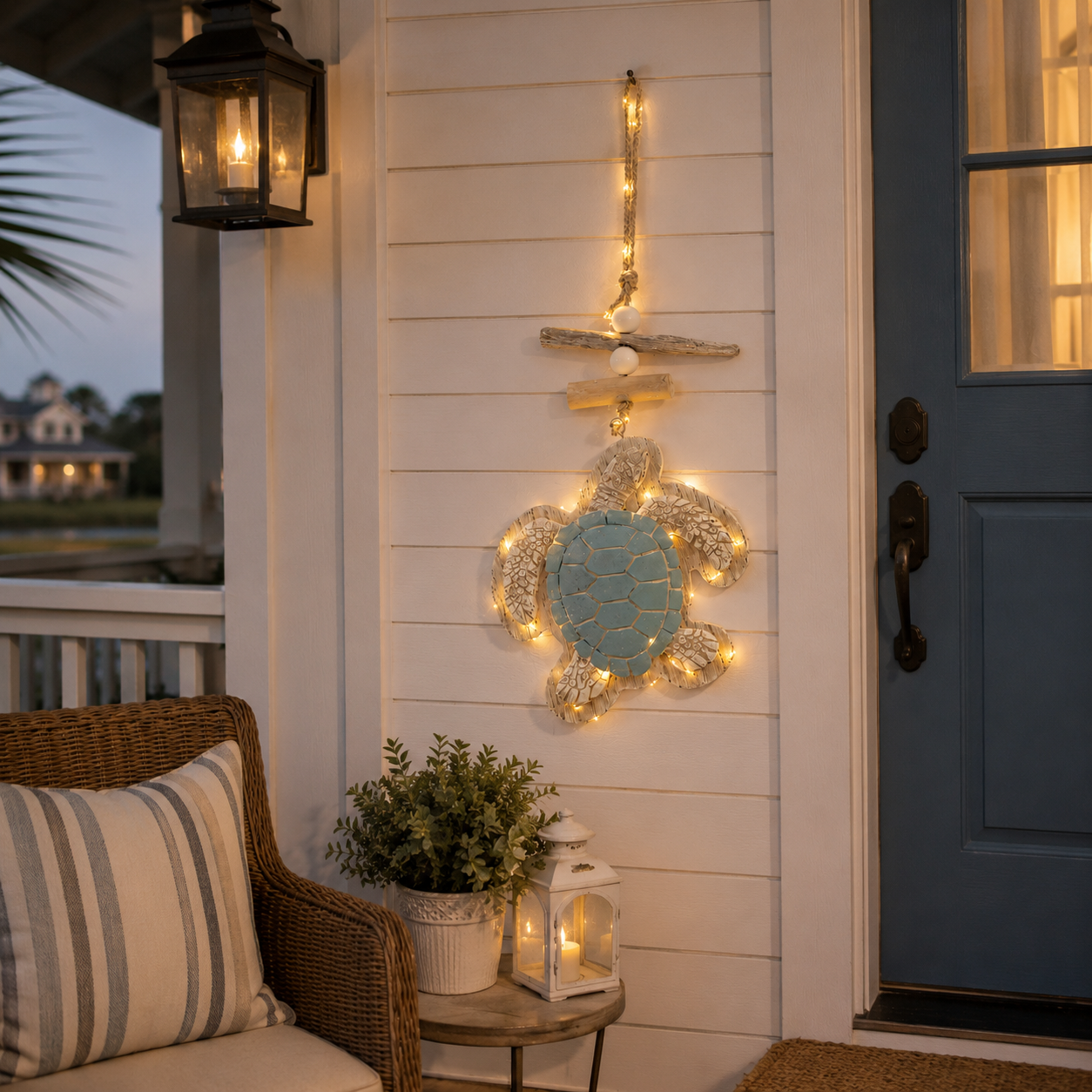 Lighted Coastal Sea Turtle Wall Decor with Remote